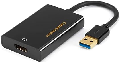 CableCreation USB 3.0 ל- HDMI מתאם עם DisplayLink, USB מתאם גרפי תצוגה חיצונית תואם ל- Windows 11,10