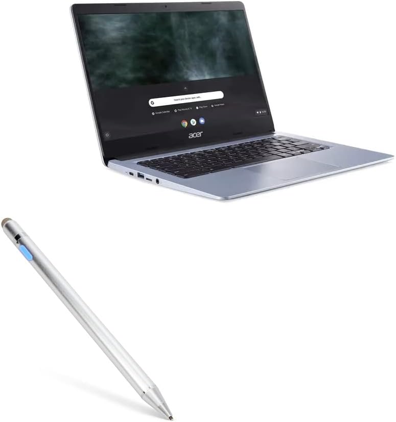 עט גרגיל קופסא תואם ל- Acer Chromebook 314 - חרט פעיל אקטיבי, חרט אלקטרוני עם קצה עדין אולטרה - כסף