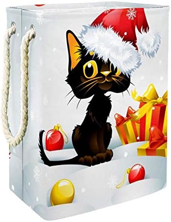 חג המולד חתול שלג 300 ד אוקספורד עמיד למים בגדי סל גדול כביסה סל עבור שמיכות בגדי צעצועים בחדר שינה