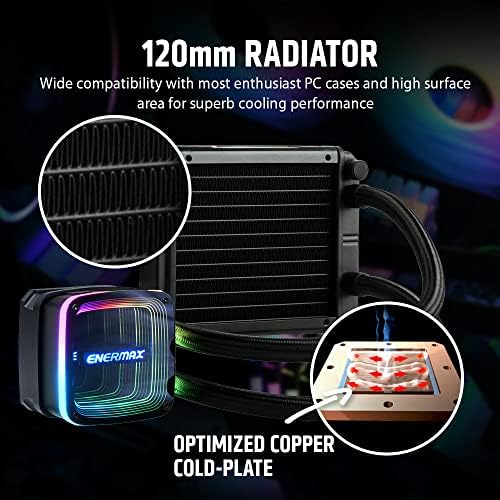 Enermax Aquafusion adv 120 A -RGB AIO CPU COUNICE COOLER -מראה זיהוי, 120 ממ רדיאטור, 120 ממ מאוורר