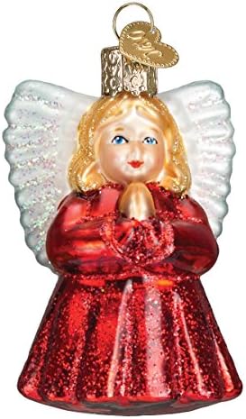 ישן עולם חג המולד אוסף זכוכית מנופחת קישוטי חג המולד עץ זווית, אדום פוינסטה מלאך