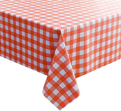 שולחן שולחן אדום של Manmengji לשולחנות מלבן, אטום שמן/ אטום למים/נגב בד שולחן PVC נקי, כיסוי שולחן