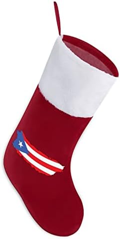 דגלי פוארטו ריקו גרבי חג המולד ריקניים גרב עץ חג המולד קישוטי סנטה קישוטי תלייה לחופשת אח 16.5