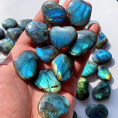 ריפוי טבעי צ'אקרה רייקי גולמי אבן חן אבן כחולה לברדוריט לב אבן קריסטל מחוספסת למתנות