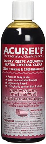ACUREL F250 מבהיר מים, אקווריום, מטפל עד 2,650 גלונים, 10.5 פלורידה
