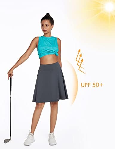 חצאיות Skorts Skorts של Baleaf נשים 20 אורך ברך אורך גולף ספורט ספורט חצאיות מזדמן צנוע עם כיסים