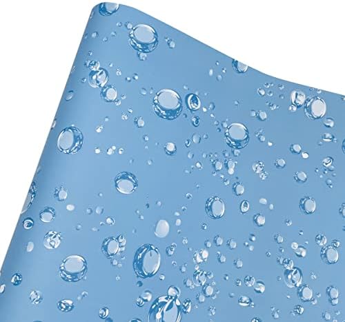 מיטסי מי טיפות מדף אוניית מדף כיסוי מגירת כחול נייר נייר דבק עצמי משופץ משטחי מטבח משטחי מטבח 17.7 אינץ