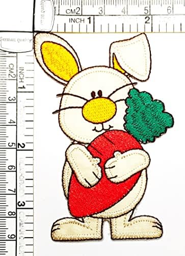 קליינפלוס 3 יחידות. קטן ארנב עם גזר תיקון מלאכות אמנויות תפירת תיקון ארנב קריקטורה רקום ברזל על לתפור