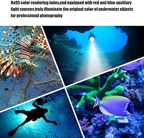 פנס מקצועי מתחת למים, צ'יפס מיובא סגסוגת אלומיניום טיפול קשה אנודיזת וידאו מתחת למים מילוי אור לילה