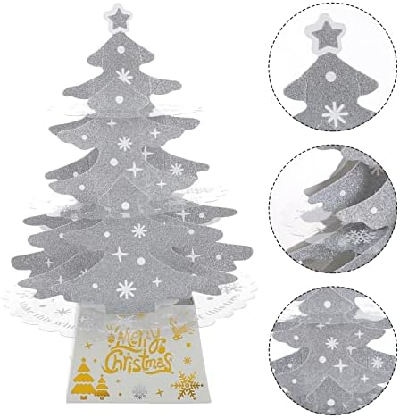 קישוטי עץ חג המולד של Veemoon נייר תלת מימד זוהר עץ חג המולד עץ שולחן השולחן קישוט מפלגת חג המולד קישוט