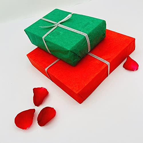 נייר טישו 19.7 * 15 אינץ ' נייר עטיפת מתנה אדום ירוק לבן 40 גיליונות לכל צבע, 120 גיליונות לחפיסה, מתאים