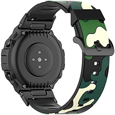 Ipartsonline Silicone Sport Watch Band תואם ל- Amazfit T-Rex Smartwatch, גומי CAMO/הסוואה להקות רצועות