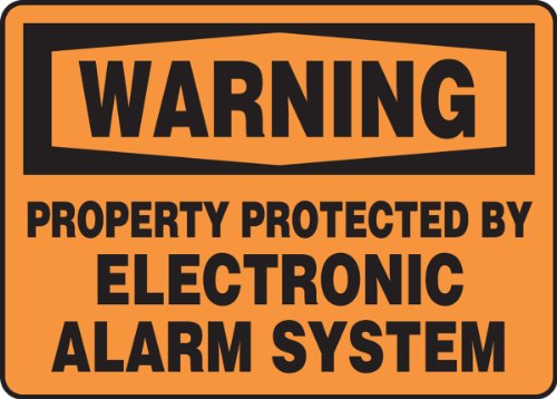 Accuform Mase303VP שלט בטיחות פלסטי, מאפיין אזהרה מוגן על ידי מערכת אזעקה אלקטרונית, 10 אורך x 14 רוחב
