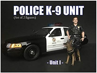 אמריקאי דיורמה משטרת קצין דמות עם ק9 כלב יחידה אני עבור 1/24 מודלים בקנה מידה