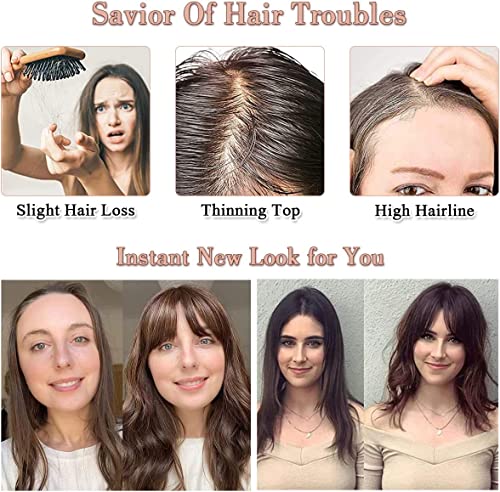 בסדר בתוספת שיער טופר לנשים אמיתי שיער טבעי טופר עם פוני שיער טופר חתיכות לנשים עם דליל קצר שיער טבעי