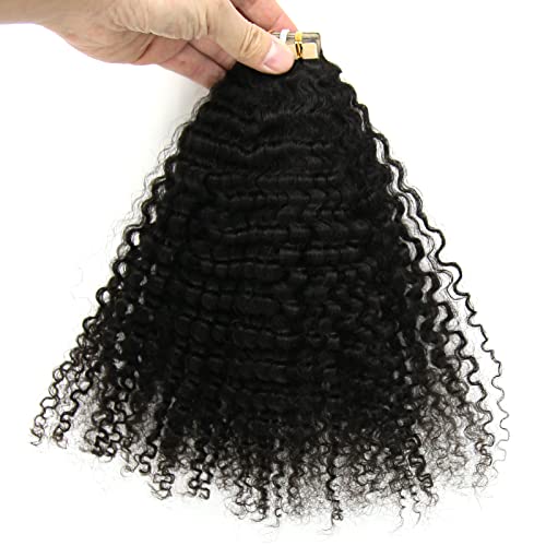 זגזג שיער קלטת בתוספות שיער טבעי האפרו קינקי מתולתל 40 יחידות 100 גרם 3 ב 3 ג חלקה עור ערב קלטת שיער