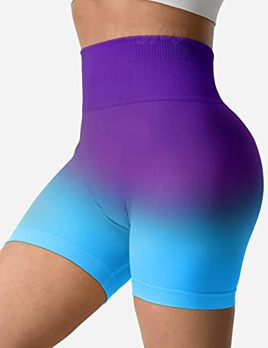 עניבת Voyjoy Dye מכנסיים קצרים לנשים במותניים גבוהות מכנסיים קצרים חלקים אימון חותלות יוגה