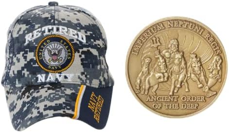 חיל הים של ארצות הברית USN USN CAMO CAMO CAP ו- Shellback אמין חוצה את חבילת מטבעות האתגר Line