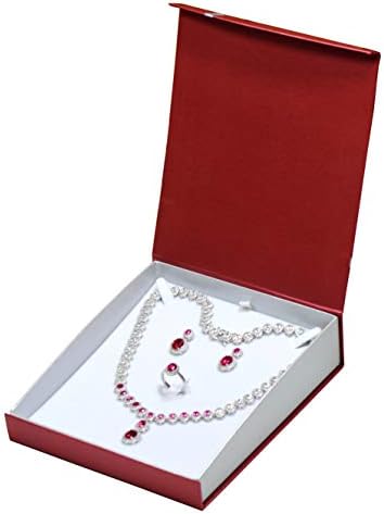 התכשיטים פק אדום שרשרת גדולה תליון טבעת עגיל למתנת תכשיטים עם קשת