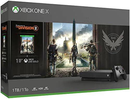 Microsoft Xbox One X Burdle 1 TB TB עם Tom Clancy's The Division 2 + Xbox Wireless Controller White