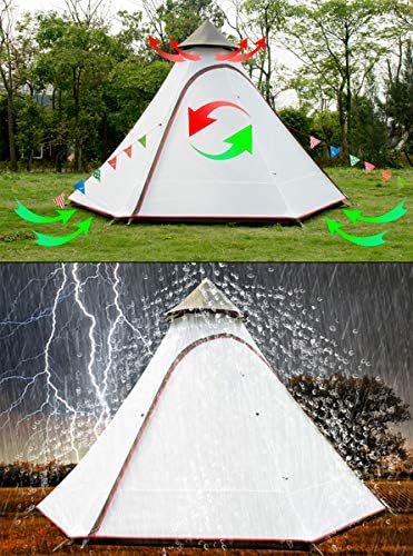 12'x10'x8'dome אוהל קמפינג 5-6 אדם 4 עונה שכבות כפולות עמיד למים, אוהלים אטומים לרוח אטום לרוח, אוהל