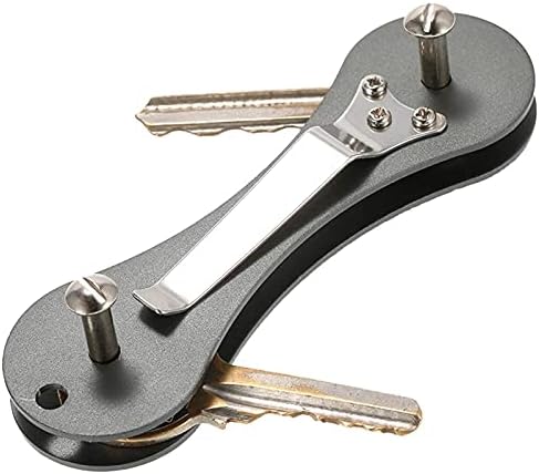 חדש אלומיניום חכם מפתח מחזיק ארגונית קליפ תיקיית מחזיק מפתחות כיס כלי, אפור