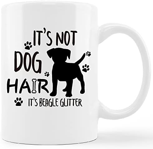 קונליסה מצחיק ביגל כלב ספל כוס, זה לא כלב שיער זה ביגל גליטר קרמיקה ספל-11 עוז קפה חלב תה ספל כוס,מתנות