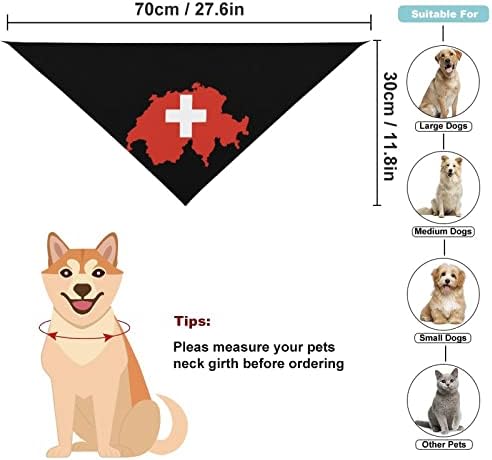 מפת דגל של שוויץ כלב בנדנות מחמד חיית מחמד תלבושות לכלבים חתולים משולש חיות מחמד חיות מחמד בנדנות אביזרים