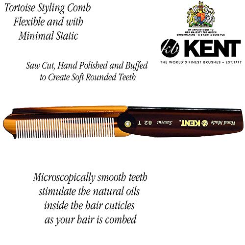 מסרק שיער של קנט 82T וזקן שיניים רחב לטיפול בשיער - מסור מתקפל חתוך שן רחב מסרק מחליק שיער/מתג מסרק