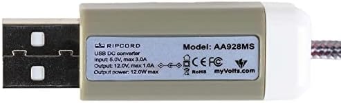 Myvolts Ripcord USB עד 12V DC DC Power Cable תואם למקלדת Huntington KB54-100