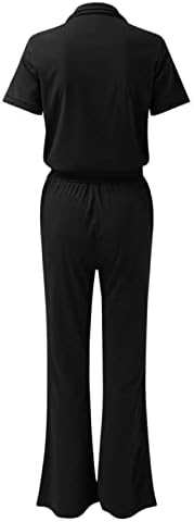 תלבושות של ג'סאיסק 2 חלקים לנשים שרוול קצר מכנסי התלקחות מכנסיים 2 מכנסי נשים מכנסיים פאלאצו לנשים