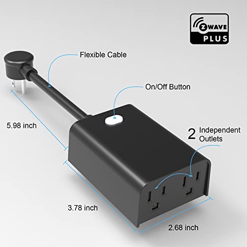 חדש Zwave Outdoor Plug, Zwave Outlet עם 2 חנויות עצמאיות, Zwave Hub חובה, משחזר Zwave מובנה, עבודה עם