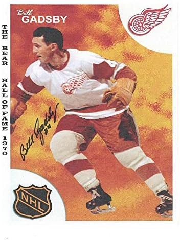 ביל גאדסבי חתם על דטרויט כנפיים אדומות היכל התהילה של 1970 כרטיס - תמונות NHL עם חתימה