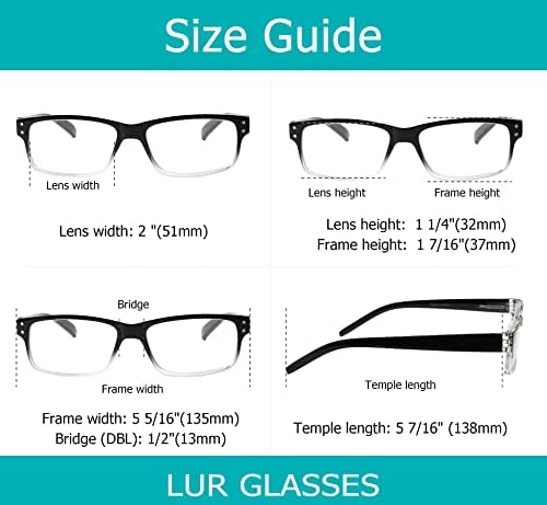 לור 6 חבילות קלאסי קריאת משקפיים + 3 חבילות מתכת חצי שפת קריאת משקפיים