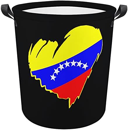 ונצואלה לב סל כביסה מתקפל סל כביסה סל אחסון תיק עם ידיות