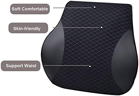 SYFTGMZ 3D זיכרון קצף מכונית כרית צוואר מכונית PU כרית המותניים המותניים המותניים כרית מושב גב מנוחה