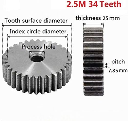 ציוד תעשייתי 1 מחשב 2.5 מ ' 34 שיניים שלוחה הילוך פחמן 45 פלדה מיקרו מנוע שידור חלקי תיבת הילוכים