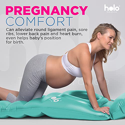 הולו המקורי מתנפח הריון כרית, הריון מיטה + יולדות רפסודת לצוף עם חור לשכב על הבטן שלך במהלך הריון, בטוח