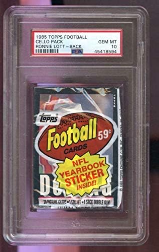 1985 כרטיס כדורגל של טופס כדורגל לא נפתח אריזת שעווה צ'לו מדורגת PSA 10 רוני לוט 156 - חבילות שעוות