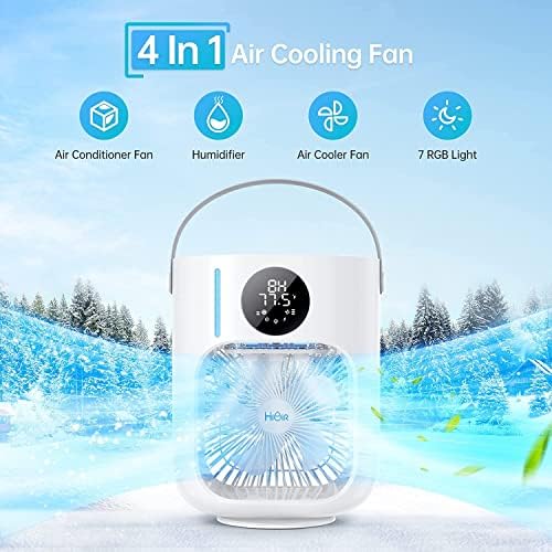 מאוורר מקרר אוויר נייד - Hiair Desktop Cooling Man Wan Laporative Air Cooler, 3S קירור מהיר וסופר שקט,