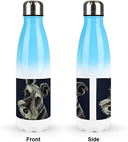 ציור שמן של כלב שנאוצר 17oz בקבוק מים ספורט נירוסטה ואקום מבודד צורת קולה בקבוק ספורט לשימוש חוזר