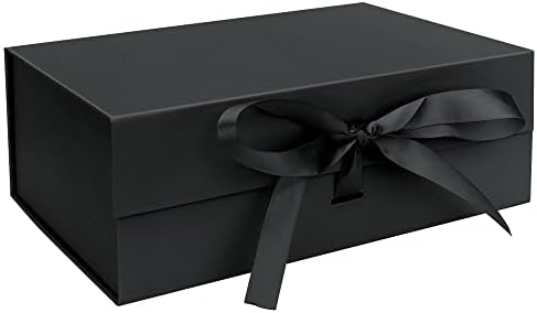 קופסת מתנה יוקרתית של יוניק עם סרט 10.2x7x3.2 אריזת מתנה ורודה עניבת פרפר ללימודים, יום הולדת, ימי נישואין,