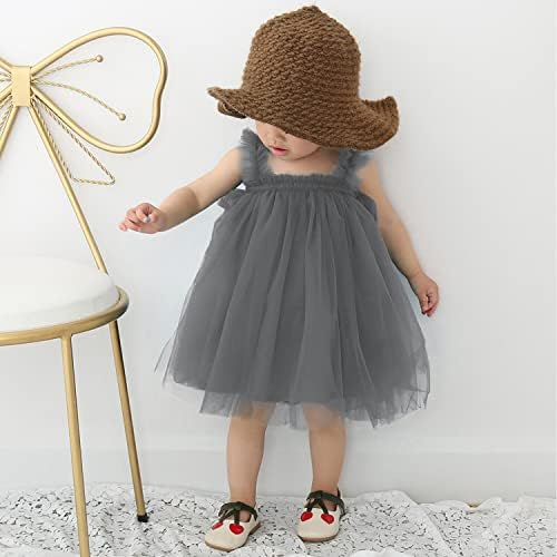 תינוק בנות טוטו שמלה ללא שרוולים ילדים טול נסיכת מסיבת יום הולדת שמלות פורמליות שמלות גודל 9 חודשים-4
