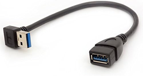 BSHTU USB 3.0 זווית כבל הרחבה מתאם 90 מעלות סוג A זכר לחיבור במהירות גבוהה, סופר מהיר 5GBPS נתונים העברת