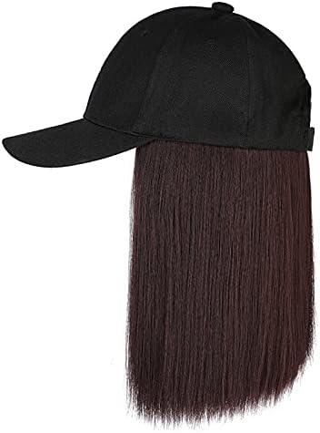 מלום תסרוקת שיער כובע כובע בייסבול ארוך מתכוונן שיער פאה מצורף שיער ישר פאה מגן משקפיים