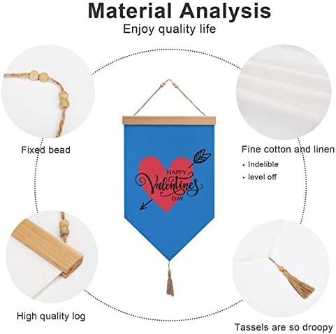 Nudquio Valentines כותנה פשתן תלויה דגל קיר שלט קיר תמונה לקישוט מרפסת גן ביתי