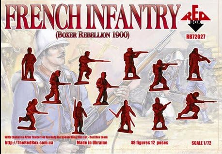 פלסטיק דגם דמויות צרפתית חיל רגלים 1900 48 דמויות ב 12 תנוחות 1/72 אדום תיבת 72027