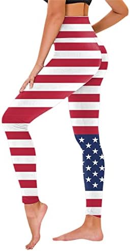 4 ביולי חותלות מותניים גבוהות לנשים דגל אמריקאי יוגה יוגה מפעילה חותלות אולטרה מוברשות רכות מכנסי כושר