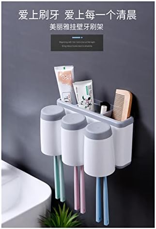 מתלה לאחסון מקלחת Haidinb מברשת שיניים נטולת אגרוף משחת שיניים משחת שיניים מוצרי טיפוח קופסת קיר רכוב