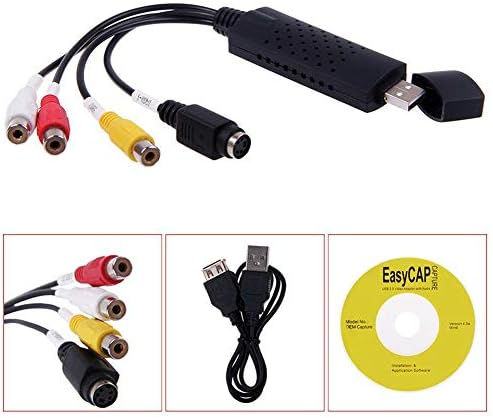 USB 2.0 Video Video Audio Choctue מתאם כרטיסי VHS VCR TV לממיר DVD עם מנהל התקן